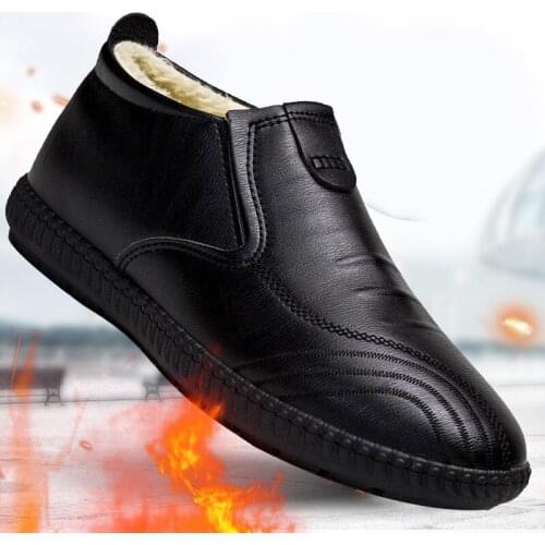 2021 Men Shoes Winter Warm Ankle Boots Fashion Men Snow Boots For Men Causal Shoes Black Sneakers Mens Leather botas masculina