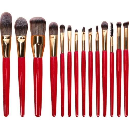 JIELI Professional Makeup Brushes Set 14pcs maquiagem Beauty Cosmetics Tools Power Brush Eyelash Make up Tool Synthetic Hair