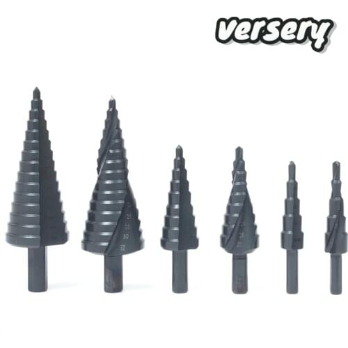 3pcs Hss stepped drill bits set taper hole milling cutter taper metric 4-12/20/32mm triangle shank metal nitride pagoda drill