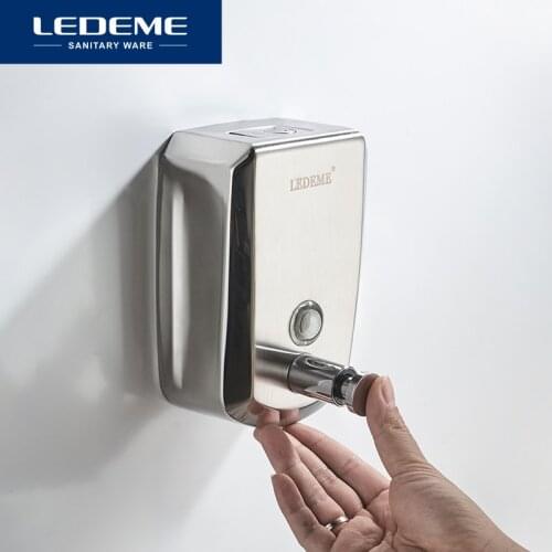 LEDEME Soap Dispenser Stainless steel Wall mount Shower Bath Shampoo Dispenser Liquid Soap Container Bathroom Accessories L404