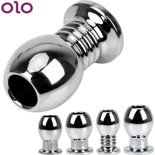 OLO Hollow Anal Plug Anal Dilator Metal Peep Vaginal Sex Toys For Woman Men Gay Douche Enema Butt Plug Prostata Massager