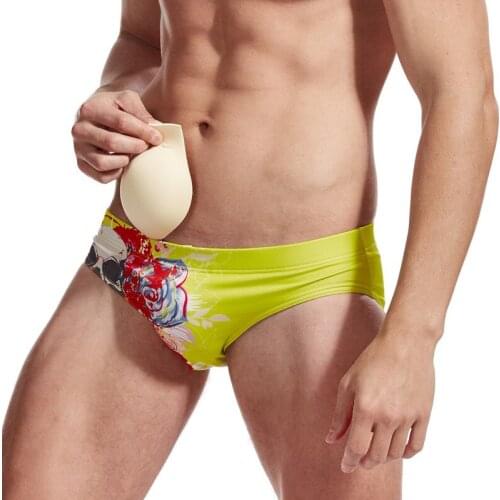 Sexy Mens Swimwear Swimsuit Briefs Low Waist Bathing Suit Beach Wear Mens Swim Trunks Push Pad Briefs Surfing Swim Shorts 02