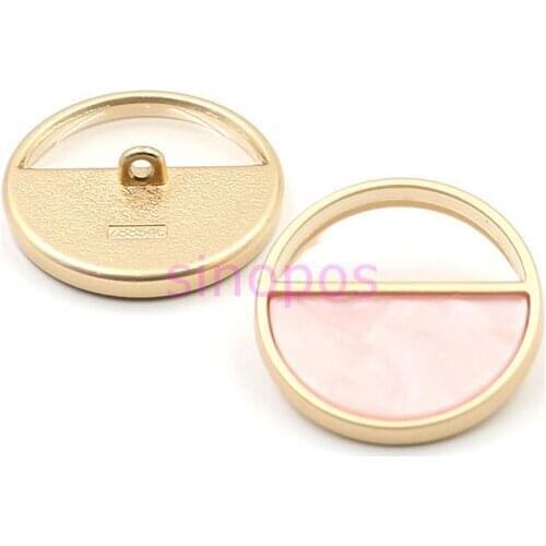 Coat plating-buttons scrapbooking sewing-Accessories, gold metal half round hollow button decor for DIY sweaters 10pcs, SP01