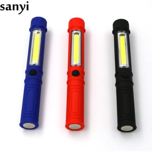 LED Flashlight COB Led Portable Plastic Perfect Torch Lamp With Magnetic And Clip For Camping Outdoor Sport Light