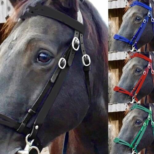 1pc Thickened Horse Head Collar Adjustable Safety Halter Bridle Practical Headcollar Horse Riding Racing Equipment Training Rope