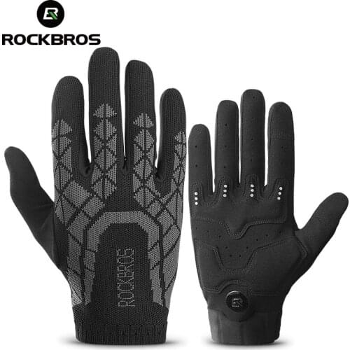ROCKBROS Bike Gloves Breathable Elastic SBR Shock-absorption Touch Screen Ultralight Anti-slip Bicycle Gloves Cycling Equipment