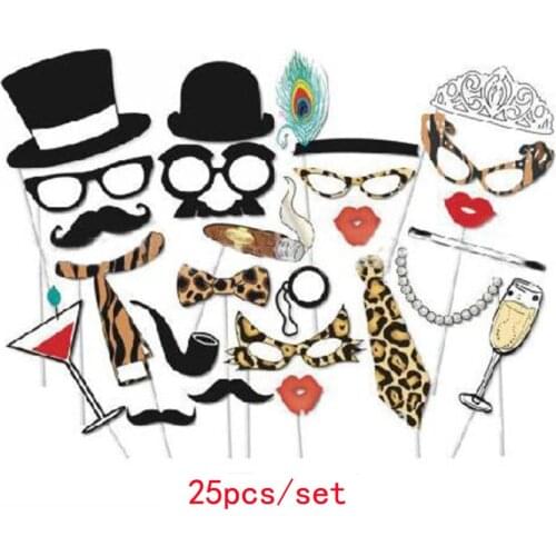 Happy Day Funny Photo Booth Props DIY Glasses Mustache Happy Personality Photobooth Accessories Wedding Event Party Supplies