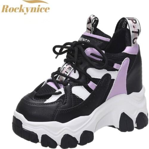High Platform Sneakers Women 2021 Thick Sole Sports Ladies Trainers Vulcanized Shoes Woman Chunky Sneakers Zapatillas Mujer 10cm