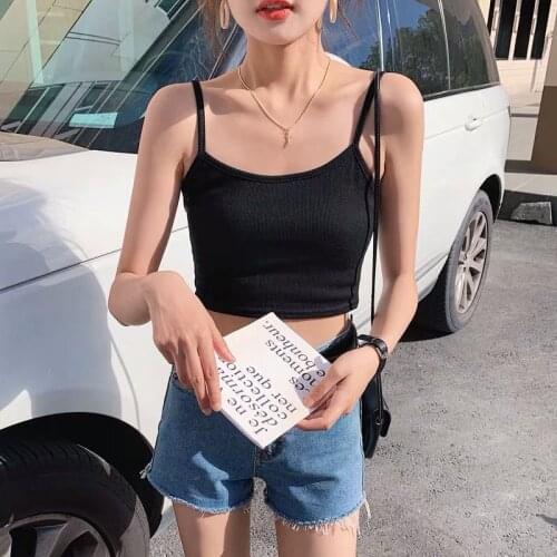 Women Sexy Solid Summer Camis Crop Top Female Casual Tank Tops Vest Sleeveless Cool Streetwear New Fashion Girls Clothing