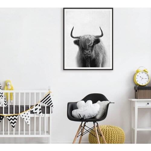 Farm Animal Cow Canvas Art Print and Poster , Buffalo Photography Canvas Painting Wall Picture Living Room Wall Art Decoration