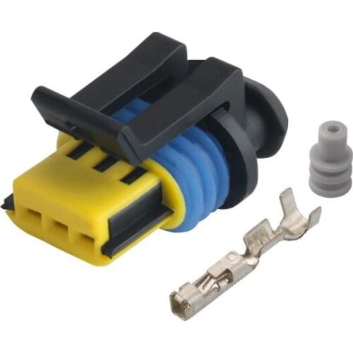 10pcs/lot 3 Pin/Way Black GT 150 Sealed Female Connector Assembly Automotive Waterproof Connector For Delphi