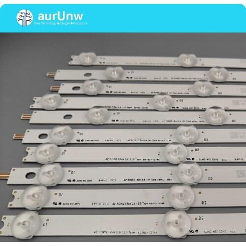 5 kits=50 pieces NEW 42"LED strip For Vizio E420-A0 LG 42LN5300 LG 42LN5400 LC420DUE(SF)(R7) R1+L1=6PCS R2+L2=4PCS Aluminum