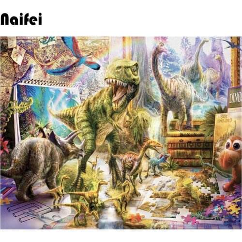 Diamond Painting 5D dinosaur DIY Needlework Full Square round Drill Picture Rhinestones Diamond Mosaic Cartoon Handmade Gift