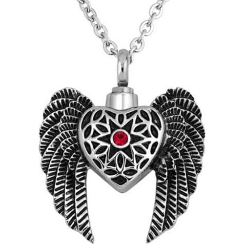 Angel Wing Cremation Necklace Urns For Ashes Holder Memorial Keepsake Pendant Stainless Steel