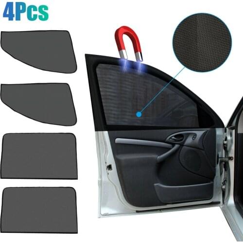 Auto Interior 4pcs Sun-shade Magnetic Windshield Sunshade Sunproof Mesh Protection Accessories Black Car Curtain Шторы