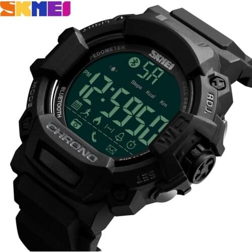 SKMEI LED Display Watch Sports Watches Stopwatch Calories Call Reminder Calendar Men Digit Wristwatch 50m Waterproof Male Clock