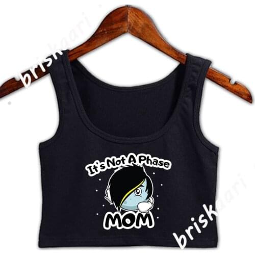 Its Not A Phase Mom Emo Moon Kids Teen Funny Gifts Crop Top Cute Spring Comical Outfit Round Neck Tops Custom Sleeveless Vest