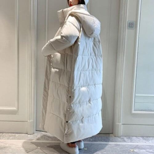 Long Down Cotton Jacket Female Korean Loose Cotton Outwear 2020 New Solid Color Wild Cotton Winter Jacket Straight Tide Q84