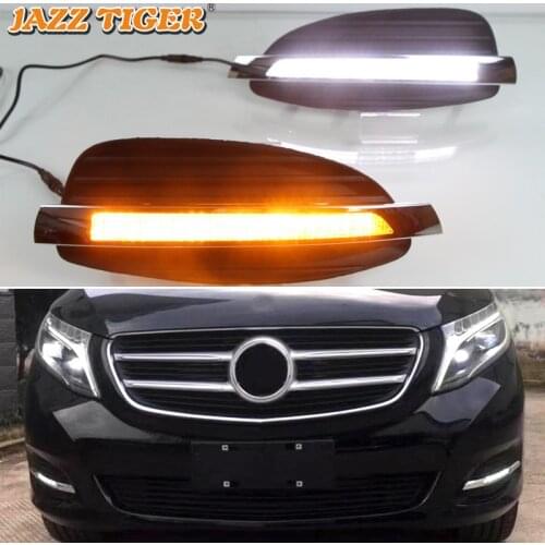 Daytime running lights For Mercedes Benz V Class Vito V250 V260 2016 2017 2018 cars Drl for turn auto Led fog lights headlights