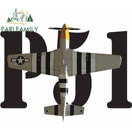 EARLFAMILY 13cm x 10.1cm For P51 Mustang Creative Decal Funny Car Stickers Air Conditioner Windows Sunscreen Car Door Protector