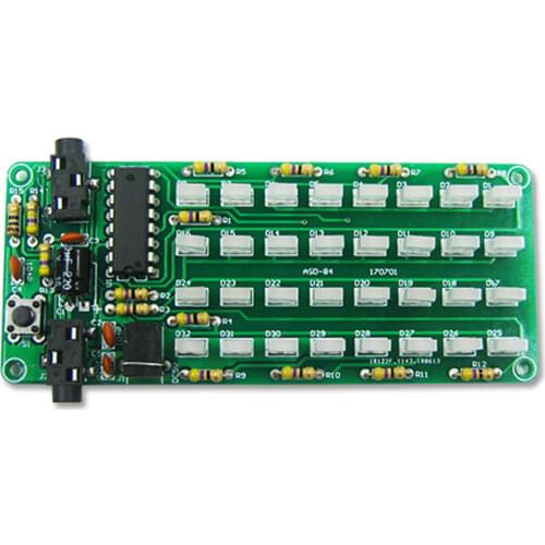 Electronic DIY Kit Level Indicator ASD-84 Audio Spectrum 8x4 Voice Spectrum Lights Red+Blue Colorful Display DC 5V