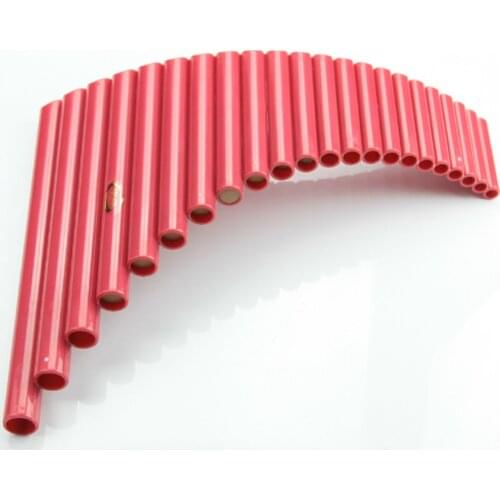 Hot Selling UU PanFlute 22 Pipes ABS Wind Instrument Panpipes G Key Flauta Handmade Folk Musical Instruments CherryRed Panflute