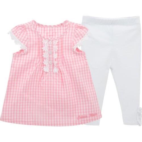 Kavkas Children Clothes Set Dress+Pants Princess Design Flower Printed Sleeveless Summer Kids Clothing ensemble