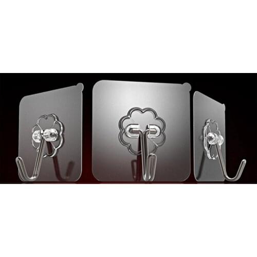 Traceless hook waterproof transparent strong glue door hook bathroom strong glue hook shower courtain hooks