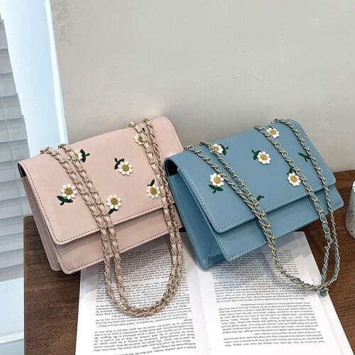 Small Fresh PU Leather Shoulder Bags Women Girls Floral Printed Crossbody Bags Classic Elegant Crossbody Shoulder Bag