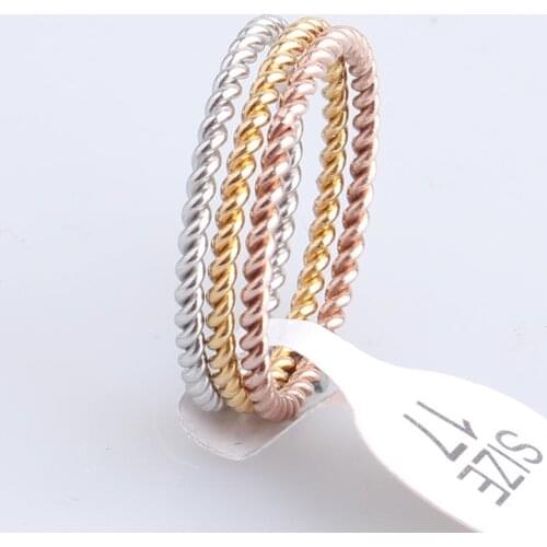 Fashion SlimThree circle Hemp flowers 316L Stainless Steel finger rings for women men wholesale