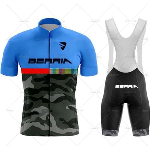 2021 new BERRIA new Bicycle Team Short Sleeve Maillot Ciclismo Mens Cycling Jersey Summer breathable Cycling Clothing Sets