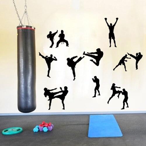 Martial Karate Taekwondo Wall Decal Boy Room Kids Room Martial Karate Boxing Judo Sport Wall Sticker Bedroom Gym Workout Vinyl