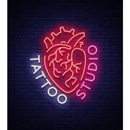 Neon Sign For tattoo studio with heart Commercial Lamp outdoor lighting store Neon Signs For Home Shopping Hall Sign Neon Garage