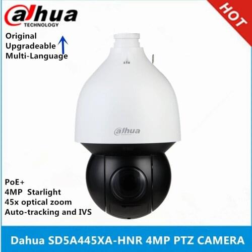 Original Dahua SD5A445XA-HNR 4MP 45X zoom POE+ IP67 IK10 IR150M auto tracking WizSense Starlight PTZ camera