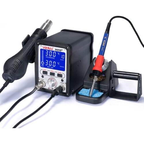 YIHUA 995D+ Soldering station 60W soldering iron 650W hot air gun bga rework station smd rework Electronic circuit repair tool