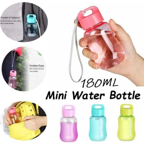 180Ml Plastic Colorful Water Bottle Portable Water Bottles Mini Water Bottle Outdoor Camping Leak-Proof Bottles with The Rope
