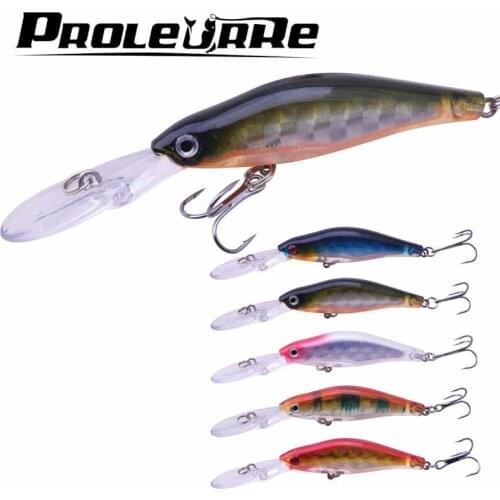 Proleurre 1Pcs 9.5cm 7.2gLaser Wobblers Fishing Tackle Pesca 3D Eyes Sinking Minnow Fishing Lure Short Tongue Crankbait 6# hook