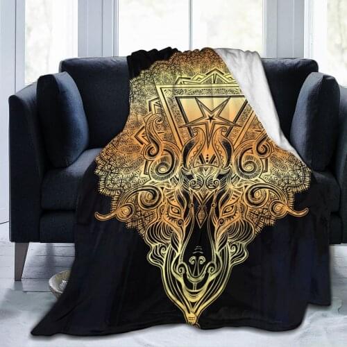 Unique Blanket to Family Friends Pentagram Head Of Baphomet Satanic Goat Durable Super Soft Comfortable for Home Gift Blanket