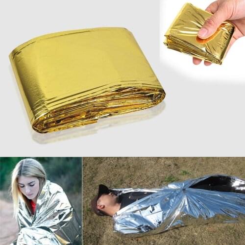 Etmakit 160 x 210cm Emergency Foil Mylar Blanket Rescue Thermal Aids Retain Body Heat for Camping NK-Shopping