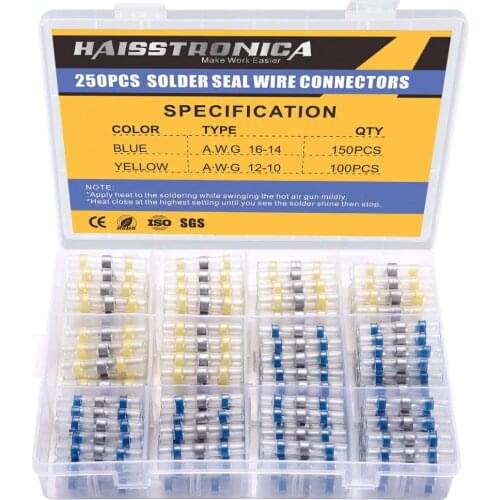 Waterproof Solder Wire Connectors-Heat Shrink Solder Butt Terminals Connectors-Self Solder for Aircraft,Boat,Truck,Stereo,Joint