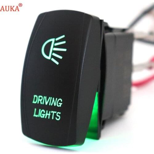 Driving Lights 5 Pin Rocker Switch Waterproof Laser SPST ON/OFF Backlit LED Light 20A 12V For Auto Automotive Truck Boat Marine