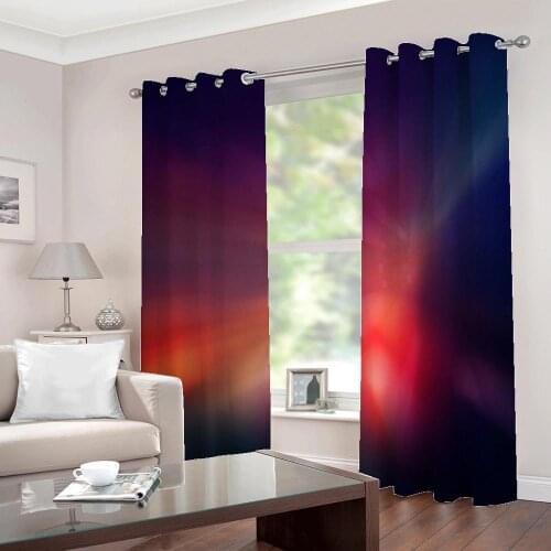 Custom Any Size Personality Space dazzling purple 3D Blackout Curtain Large Window For Living room Bedroom Drapes Sets