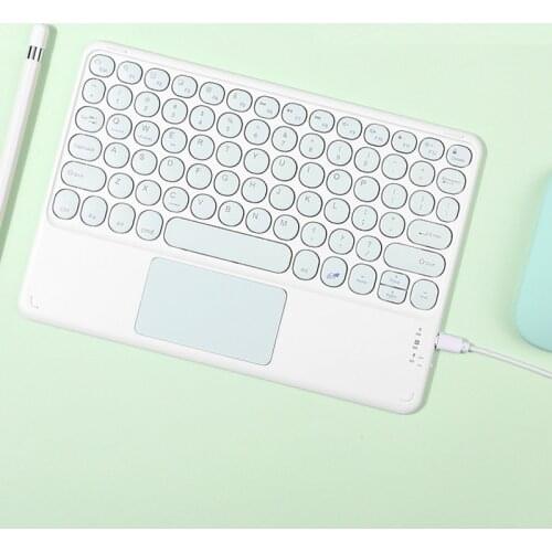 Jelly Comb Candy Color Bluetooth Keyboard Rechargeable Slim Wireless Bluetooth Keyboard with Touchpad for iPad Laptop Girl Gift