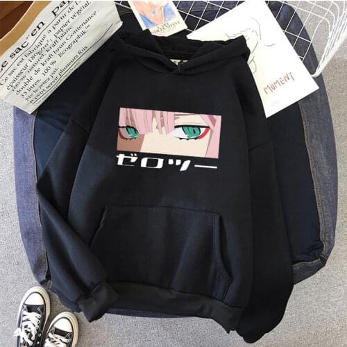 Hoodie Anime Harajuku Zero TWO Beautiful Girl Print Women Pullover Loose Oversized Warm Unisex Sweatshirt Hoody