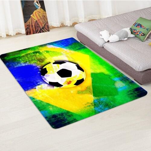 3D three-dimensional living room carpet football printing childrens play carpet family play mat green floor area carpet boy bed
