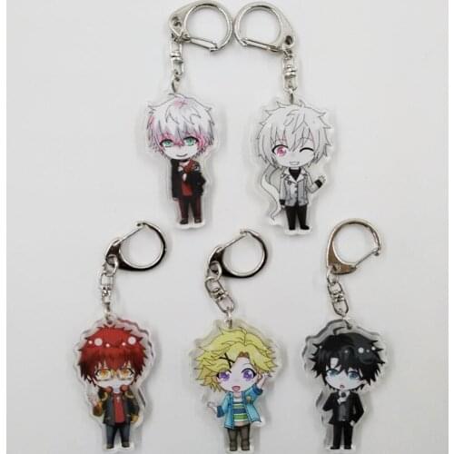 5 Styles Acrylic Keychain Anime Mystic Messenger Yoosung Jumin Unknown Zen Transparent Double-sided Pendant Keychain 55mm
