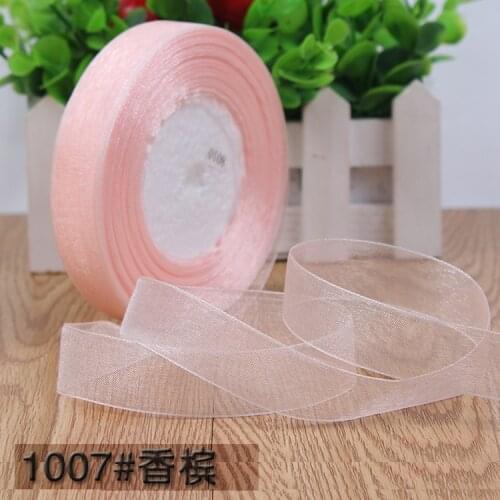 50 yards/roll 3/4''(20mm) Champagne Pink organza ribbons wholesale gift wrapping decoration ribbons belt gift packing 45merters