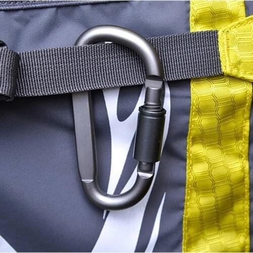 Aluminum Alloy D-Shaped Carabiner Lock Screw Lock Hook Bag Clip Outdoor Camping Keyring Carabiner for Hanging Cords Ropes Hoses