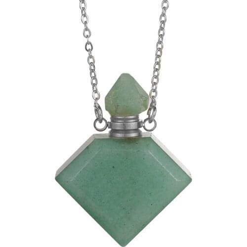 SHINYGEM Quartz Crystal Glass Pendant Hot Selling Gift Feminine Simple Jewelry Making Perfume Bottle Necklace Gold Plated Chain