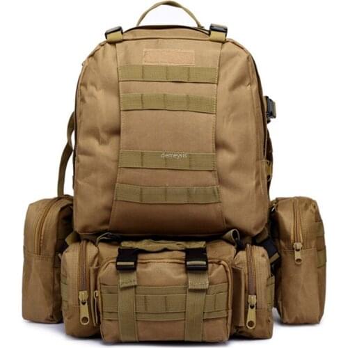 Large Capacity Outdoor Hunting Camping Backpack Bags Molle Tactical Military Backpack Detachable Hiking Trekking Backpacks